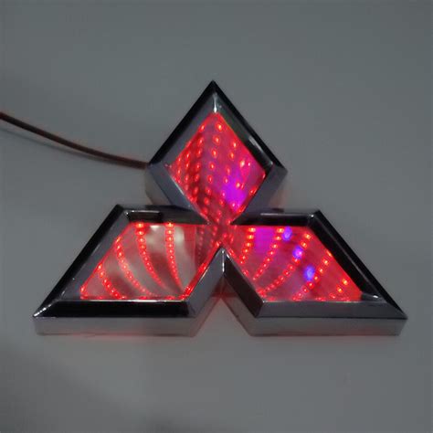 For Car Mitsubishi Logo Led Light Modified Logo Badge Front Bumper Rear