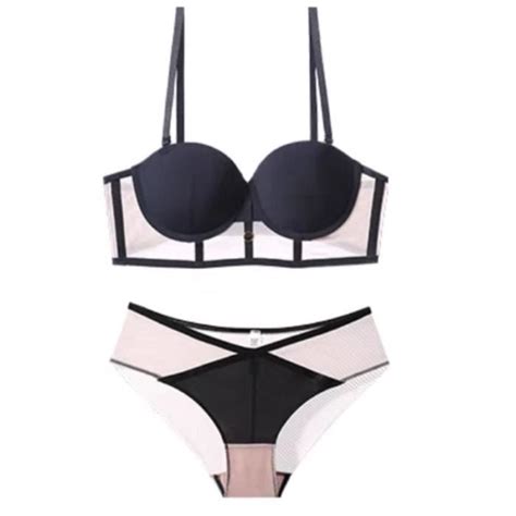 Ensemble Lingerie Femme Dentelle Couleur Unie Anti Affaissement