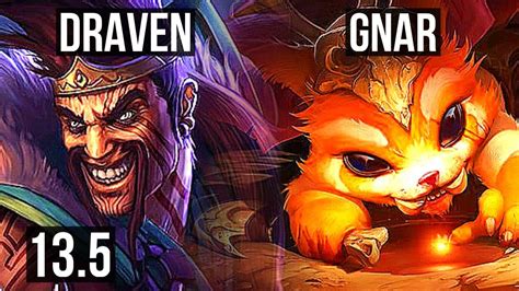 Draven Vs Gnar Top 5 1m Mastery 6 Solo Kills 1100 Games Kr