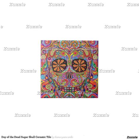 Day Of The Dead Sugar Skull Ceramic Tile Zazzle