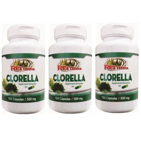 Kit 3 Clorella 500mg 360 cápsulas Rei Terra Submarino