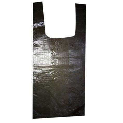 Black High Density And Resistant U Cut Hdpe Polythene Carry Bag