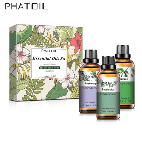 Phatoil Pure Essential Oil T Set Eucalyptus Rosemary Tea Tree