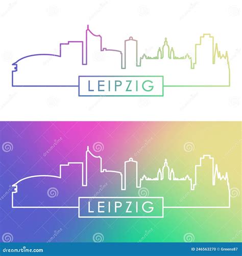 Leipzig Skyline Vector Illustration Linear Style Cartoondealer