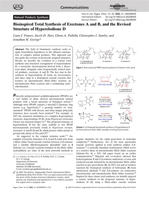 Pdf Biomimetic Total Synthesis Of Erectones A And B And The Revised