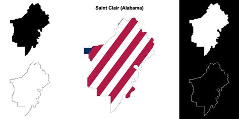 Saint Clair County Alabama Outline Map Set 42894239 Vector Art At Vecteezy