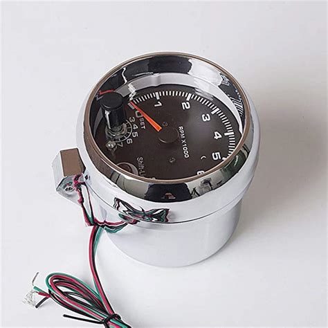 Chrome Mm Car Tachometer Gauge Tacho Meter Rpm Shift Light