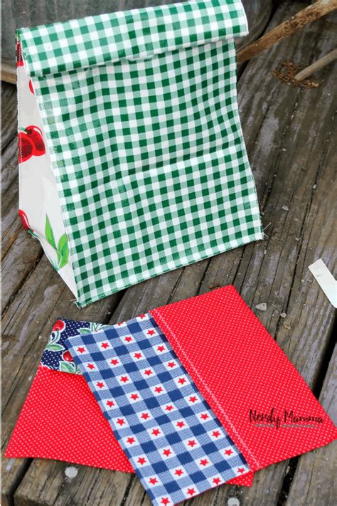 Diy Reusable Oilcloth Lunch Bags Nerdy Mamma