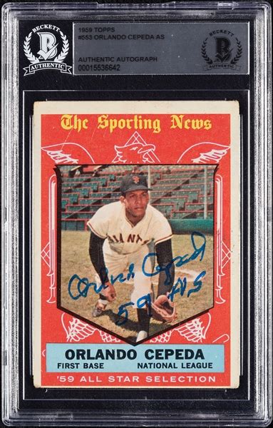 Lot Detail Orlando Cepeda Signed Topps All Star No Bas