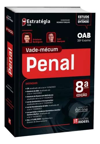 Livro Vade Mecum Penal 8ª Edição 39º Exame De Ordem 2023