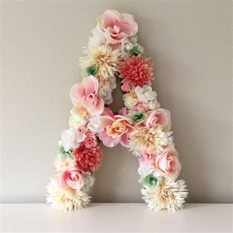 Floral Letter Flower Letter Flower Initial Flower Monogram Etsy