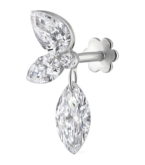 Maria Tash Diamond Vine Threaded Stud Earring Mm Harrods Uk