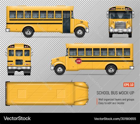 School bus mockup Royalty Free Vector Image - VectorStock