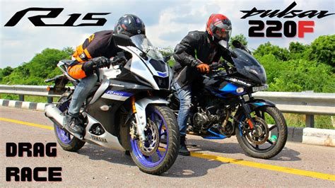 Pulsar 220F BS6 Vs Yamaha R15M BS6 Drag Race YouTube