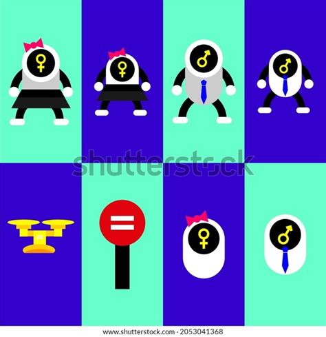 Gender Equality Illustration Design Forming Unique Stock Vector