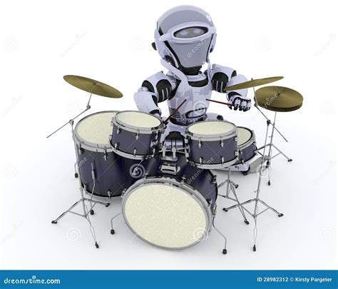 Robot With Drum Kit Stock Photography Image 28982312