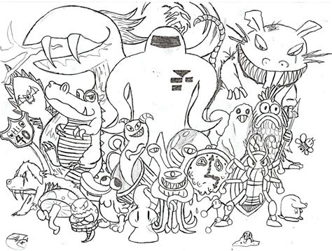 Earthbound Enemies Line Art By Primaldialga On Deviantart