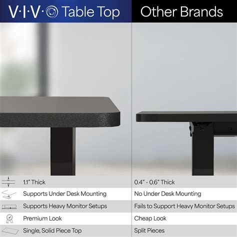 Vivo Electric X Stand Up Desk Dark Walnut Table Top Black