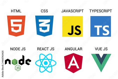 Vector Collection Of Web Development Signs Html5 Css3 Javascript