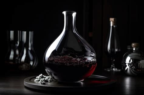 Premium AI Image Decanter Filled With Rich Red Wine Ready To Be Poured