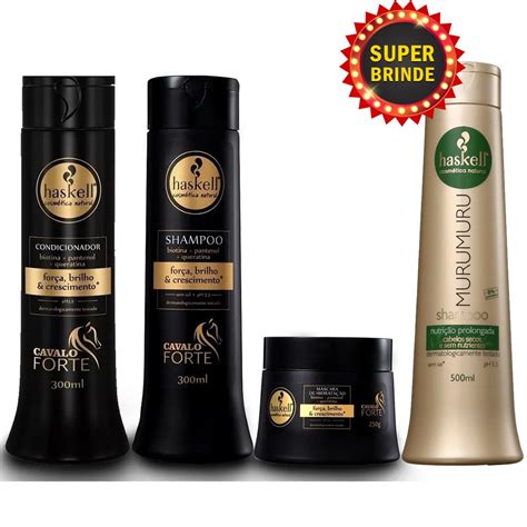 Kit Cavalo Forte Haskell Shampoo Ml Condicionador Ml M Scara G