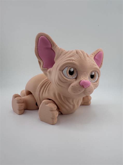 Sphinx Naked Hairless Cat Kitten Flexi Articulated D Print Etsy