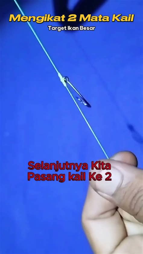 Cara Mengikat 2 Mata Kail Pancing Sejajar Double Hook 1 Leader