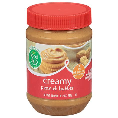 Food Club Creamy Peanut Butter 28 Oz Peanut Butter Quality Foods