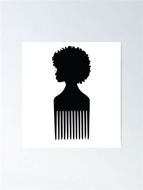 "Afro Pick Silhouette" Poster for Sale by blackartmatters | Redbubble