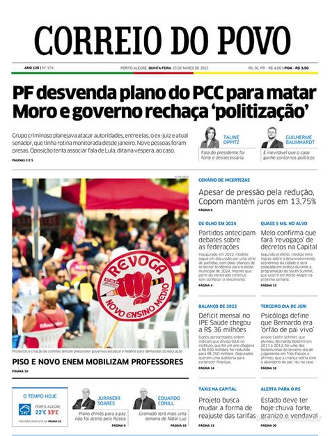 Capa Correio Do Povo Segunda 6 De Fevereiro De 2023