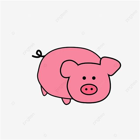 Hand Drawn Pig Vector Art Png Cartoon Hand Drawn Cute Pig Cartoon