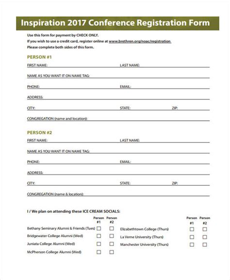 FREE 21 Conference Registration Forms In PDF