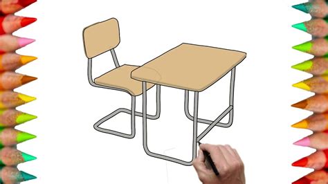 How To Draw School Desk Step By Step Youtube