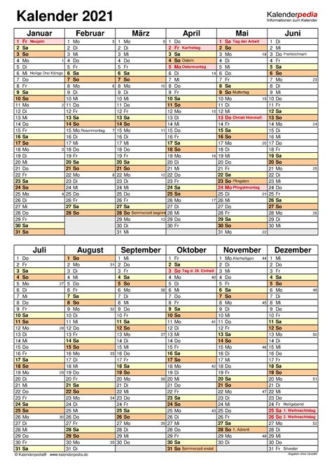 Pdf Jahreskalender 2021 Zum Ausdrucken Kostenlos Monatskalender 2021 Mit Kalenderwochen Und Ch