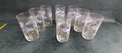 Pfaltzgraff Winter Frost W Bear Pine Lot Of 8 Water Tumblers 16 Oz