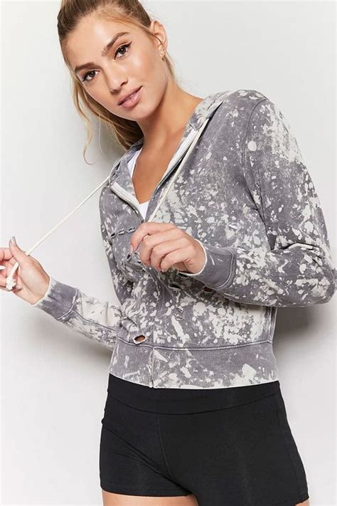 Forever 21 Active Bleach Dye Zip Hoodie | Active wear for women, Hoodie ...