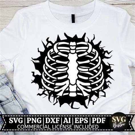 Rib Cage Svg Skeleton Svg Halloween Svg Ghost Svg Etsy