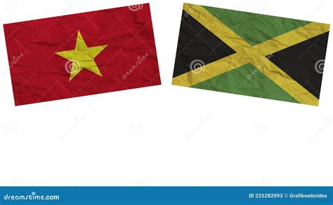 Jamaica Y Vietnam Banderas Juntas Ilustraciones De Textura De Papel