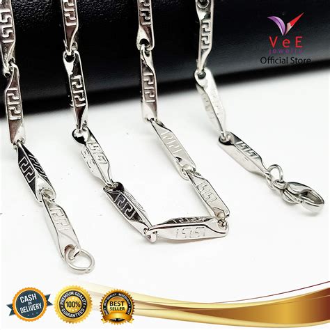 Kalung Titanium Natural Persegi Panjang 75cm VeE Kalung Pria Wanita