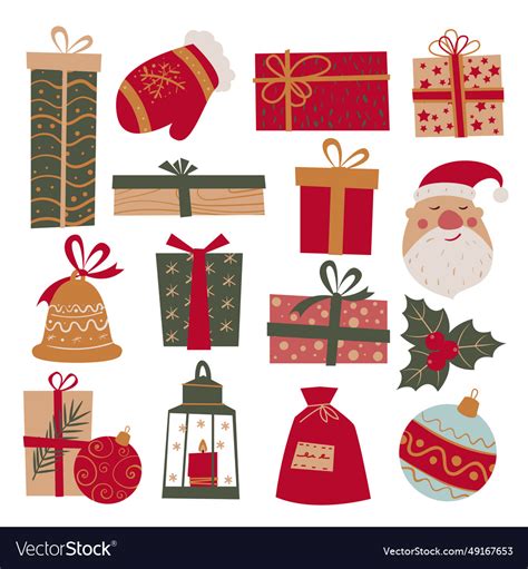 Christmas and new year decorations Royalty Free Vector Image