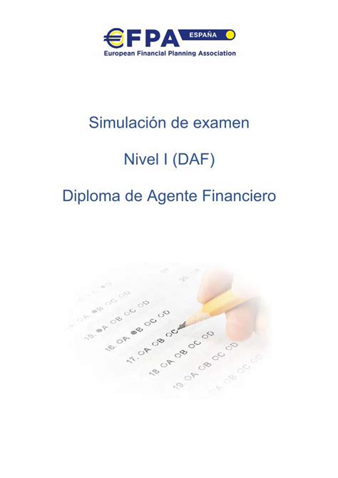 PDF Simulación de examen Nivel I DAF Diploma de A EFPA España