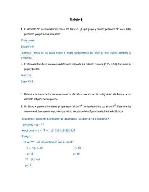 Trabajo 3 practica Trabajo 3 1 El elemento X es isoelectrónico