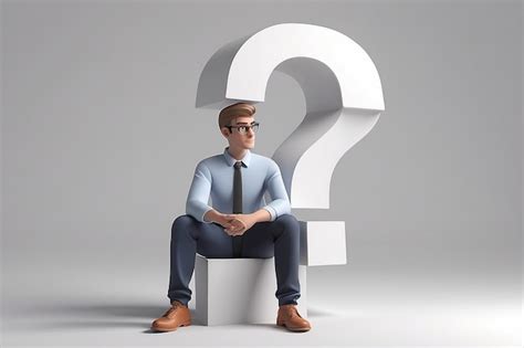 Thinking Man And Question Mark Premium Ai Generated Image