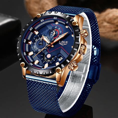 Smart Watch Men 2019 New LIGE Blue Casual Mesh Belt Fashion Quartz