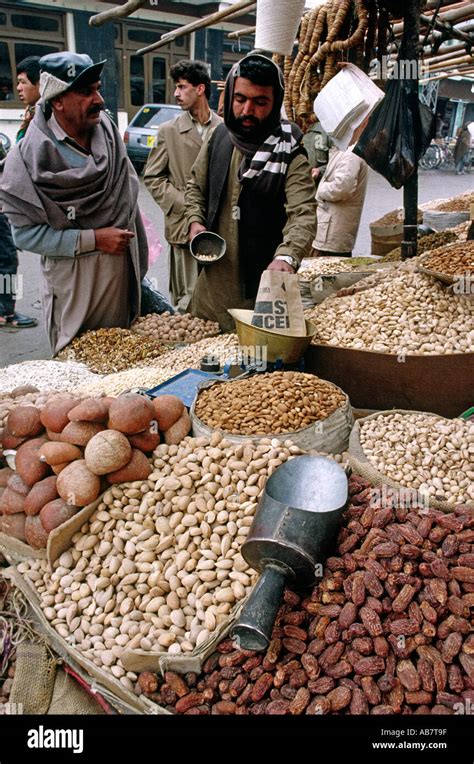 Pakistan Baluchistan Quetta Man Selling Nuts Stock Photo Alamy