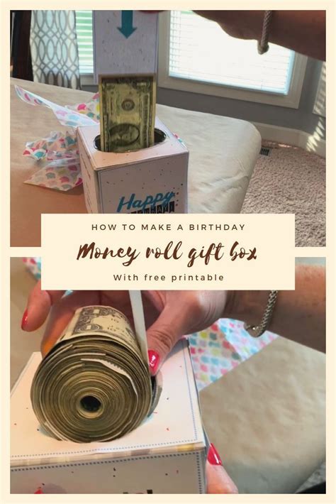 Diy Money Roll With Free Birthday Printable For A Tissue Box This Is