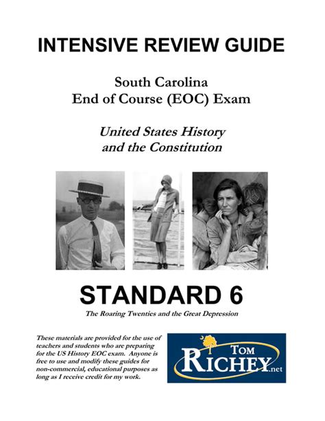 Standard Review Guide Sc Us History Eoc Pdf