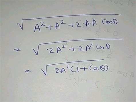 Two Vectors Having Equal Magnitude A Make An Angle Of Theta With Each