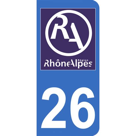 Autocollants 26 Avec Logo Officiel Région Rhône Alpes Pour Plaque