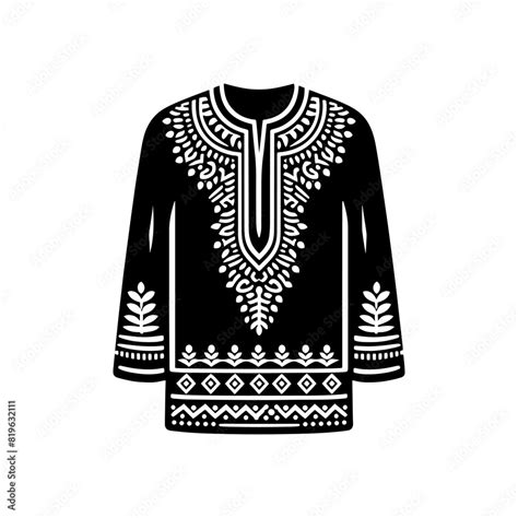 Vibrant Dashiki Silhouette Striking Vector Art Celebrating The Bold